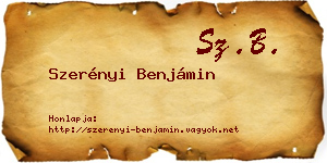 Szerényi Benjámin névjegykártya
