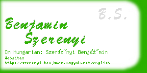 benjamin szerenyi business card